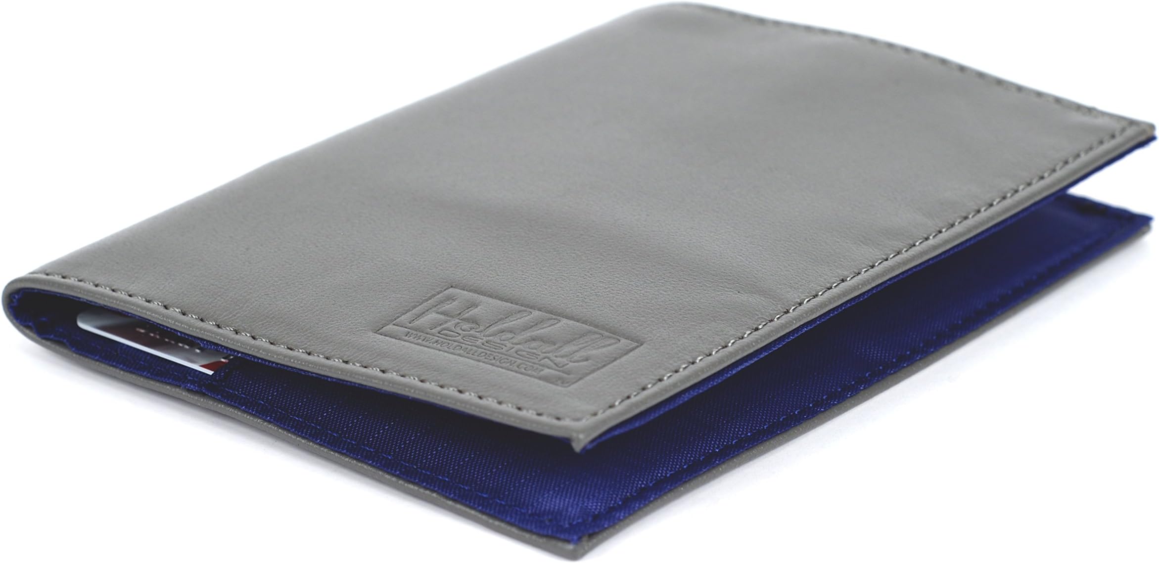 Holdall Design Men's Slim Genuine Leather Wallet (Grey)