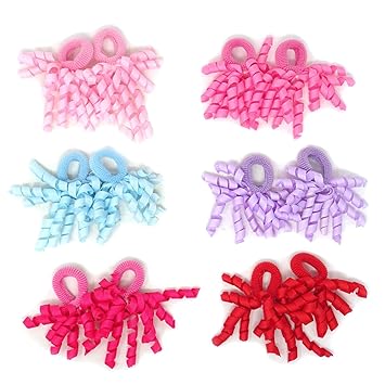 Amazon Com Honbay Curly Bow Hair Ties Cute Elastic Hair Bands