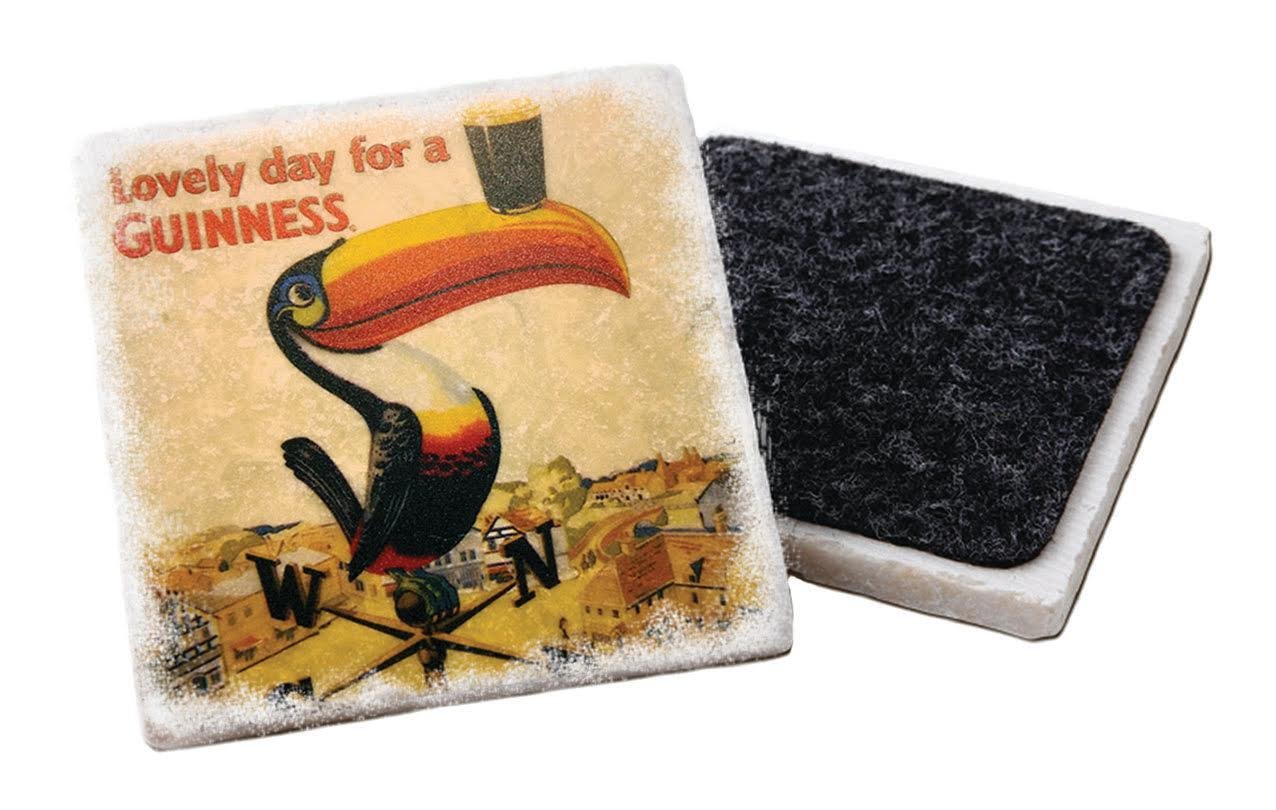 Guinness Stone Coaster with Toucan on a Weathervane Design