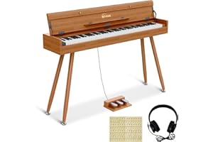 NOVATAGE 88 Key Digital Piano Keyboard for Beginners, Fully Weighted Wooden Electric Piano with Triple Pedal, Headphone, Supp