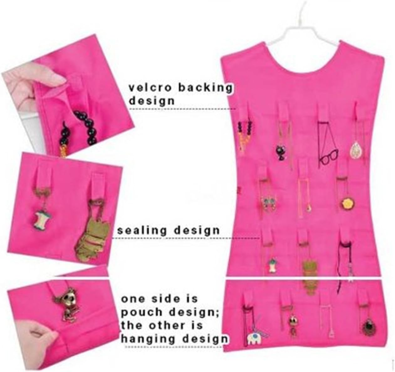 30 bolsillos transparente y 14 Velc careforyou® Vestido de colgar