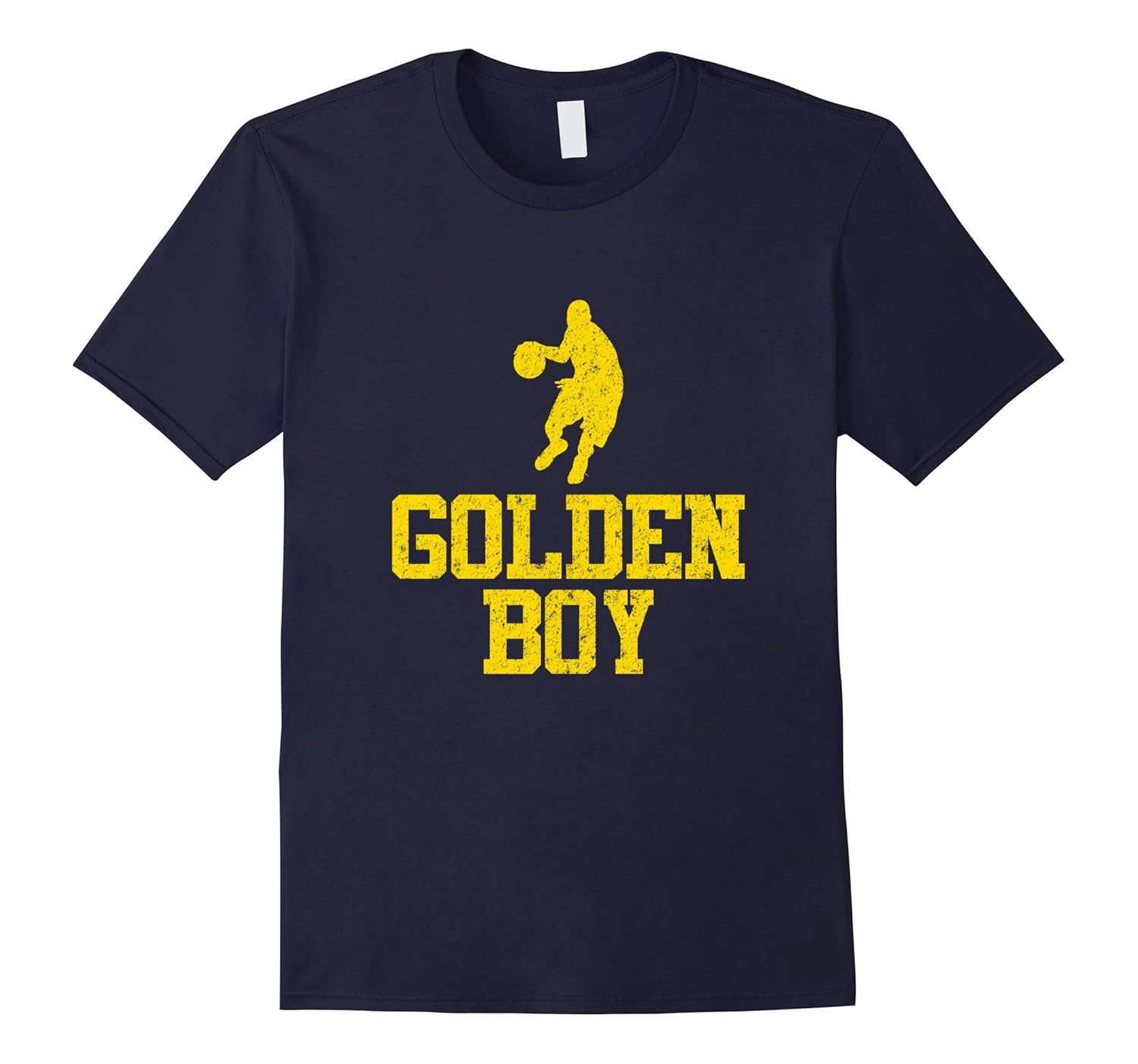 Golden Boy Basketball Player Silhouette Lucky Sports T-Shirt-ANZ