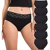 Cotton Hipster Panties for Women Lace Hiphugger Panties Bikini Underwear Pack