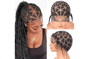Suntefic Braided Wig Cap With Baby Hair Double Full Hd Lace Crochet Wig Caps For Easier Sew In Crochet Braids Hair Natural Looking Glueless Braids Crochet Wigs Caps For Black Women (79 Knots New)