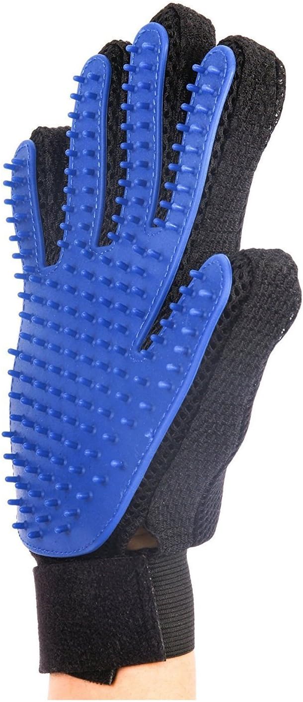 WSGQLT Pet Brush Glove Dog Cat Grooming Glove Massage Gloves Real Touch Deshedding Glove Hair Remover Brush (Normal)