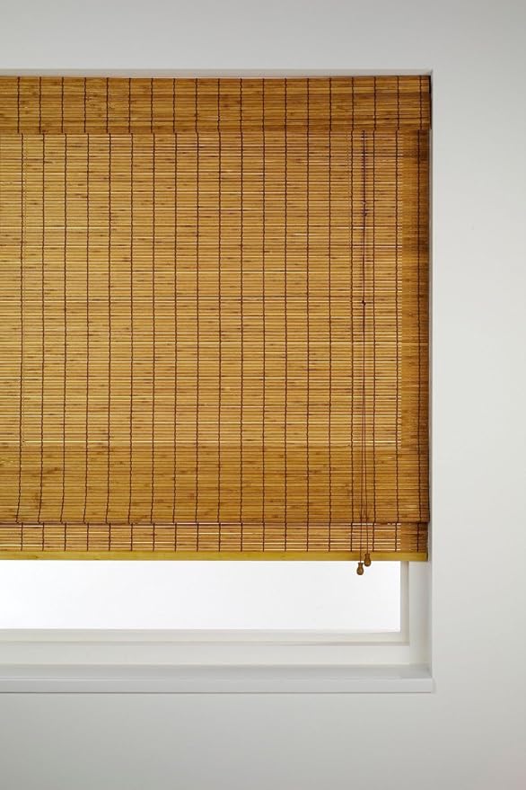 Sunlover Bamboo Wooden Roman Blinds, Teak, W120cm Amazon.co.uk