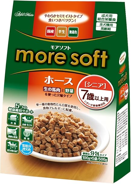 Amazon アドメイト ドッグフード モアソフト シニア 馬肉 500g 100g 5袋 アドメイト Add Mate ペット用品 通販