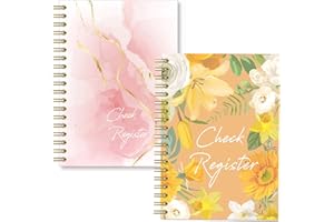 Fileyeye Register Check and Debit Card Register, Checkbook Registers, Simple Account Tracker & Financial Ledger (2 Pack-L), 5.5 ''x 8.2''