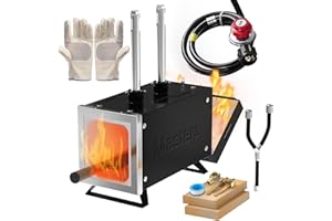MOLTEN MASTERS MMasters 2 Burner Propane Forge Kit – Square Mini Gas Forge with Base for Knife Making, Blacksmithing & Farrier Tools