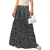 CFLONGE Summer Maxi Skirts for Women 2026 Fashion Boho Long Skirt Trendy Floral High Waist A Line Beach Skirt Vacation Outfit