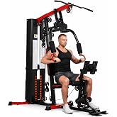 HulkFit Home Gym Equipment with Weight Stack, All in One Workout Machine | Multifunctional Full Body Strength Training System with Leg Press, Pulley System, Lat Pulldown for Gym, Garage, Apartment