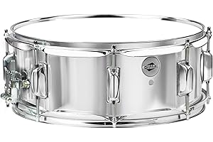 GRIFFIN 14" x 5.5" Steel Snare Drum (MetalPRO Edition) – Chrome Shell with 8 Lugs, Throw Off Strainer, White Head & Drum Key – Percussion Instrument Kit