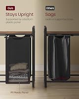 VASAGLE 2-Compartment Laundry Hamper with Shelf, Pull-Out Liners, Rustic Brown view 5