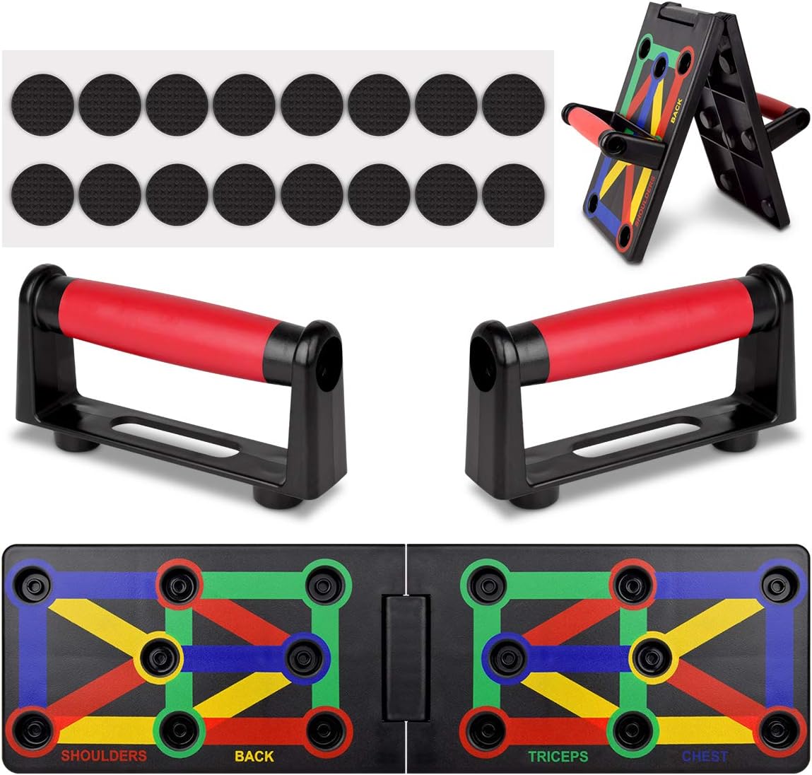 KDD Push Up Board, 12-in-1 Workout Board Portable Push Up Board Training System for Men Women Home Fitness Training