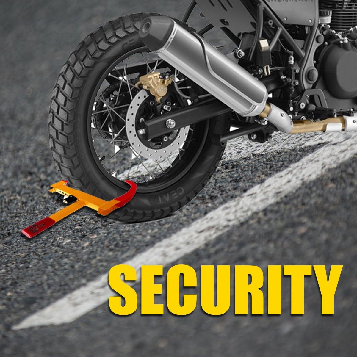 VaygWay Tire Clamp Wheel Lock- Metal Boot Stabilizer Anti Theft- Wheel Chock Lock Car Trailer Wheel-Security Travel Locking Claw Auto- Camper Car Van Truck SUV fit: Automotive