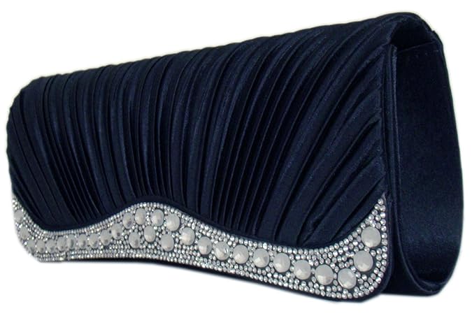 DIVA-MODE Damen satin Abendtasche,Clutch Handtasche Grün oder. Dunkelblau