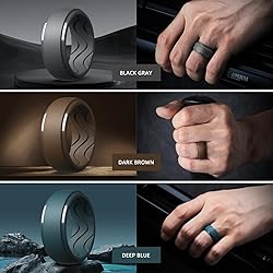 Egnaro Men's Silicone Rings 10mm Wide 2.5mm