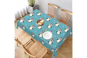 AFHYZY Penguin Table Cloth Rectangle 60 x 90 Inch Camping Tablecloth Reusable Stain Resistant Table Cover Wipeable for Kitche