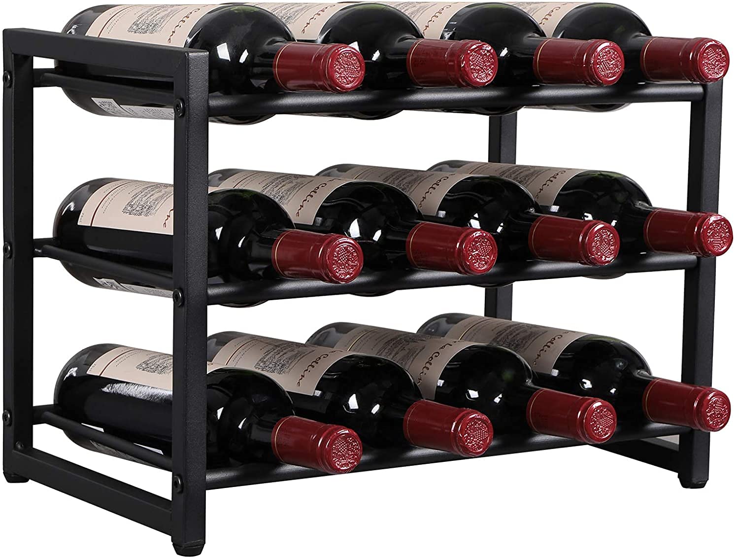 INDIAN DECOR 45135 Wine Rack Freestanding Floor Counter, 3 Tier Display