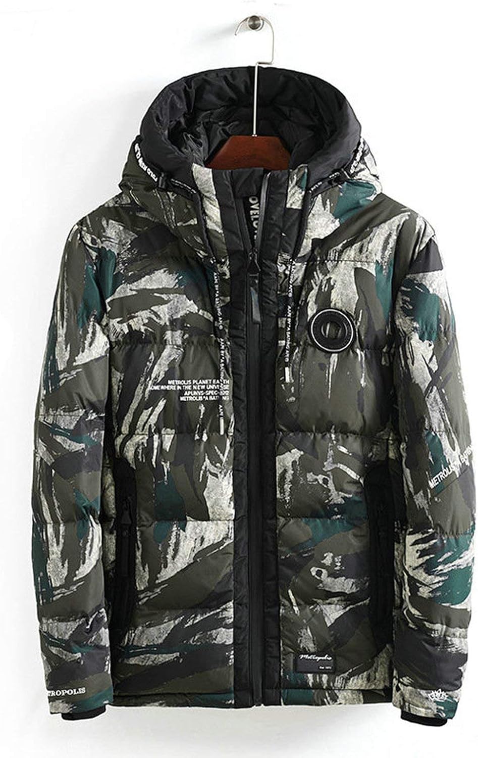Camouflage Men Winter Jacket Thick Hooded Parka Windbreaker Mens Winter