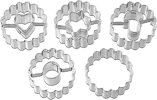 Dr. Oetker 5er Mini-Linzer Ausstecher-Set, Ausstechformen für Weihnachten, Ausstecher für Plätzchen, Kekse und Fondant, vielfältige Motive, Menge: 1 x 5er Set
