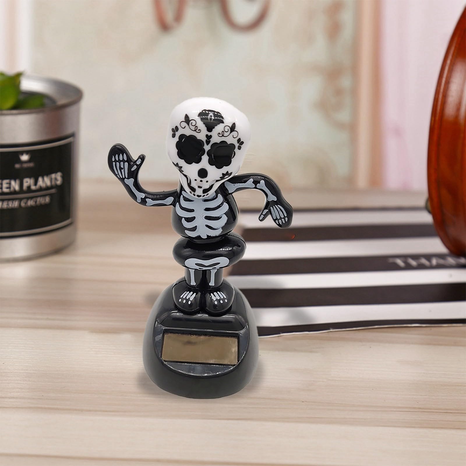 Dancing Skeleton Car Dashboard Decoration 2024 Halloween Solar Dancing Toy Skeleton Bobblehead Doll Halloween Decoration