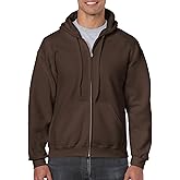 Fashion Gildan 18600 Zip Fleece Sweatshirt Dark Chocolate Large