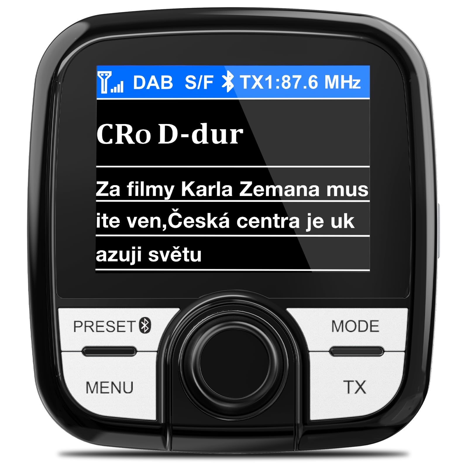 2.4" Colour Screen Tin-Nik DAB-388 DAB/DAB+ Car Radio Adapter, FM Transmitter, TFT Display, Smartphone Bluetooth Music Streaming and Hands Free Speaking