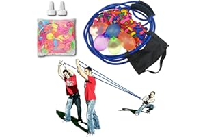 500Pcs Water Balloons with 2 Refill Kits, The Heavy Duty Football Potato Launcher Giant Sling Shots for Adults, Extra Launche