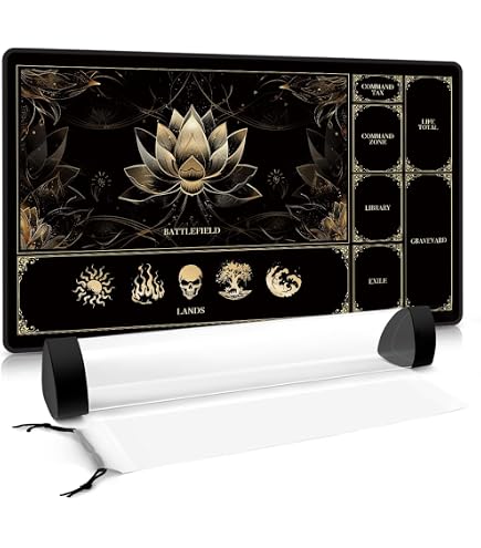 Tapis De Jeu MTG Avec 50 Pochettes – 61x35,6 Cm, Bord Cousu, Antidérapant, Pour Magic Commander Et Decks