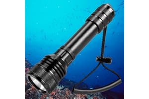 WILLCREW Willcew Diving Flashlight, 2000 Lumen Diving Lamp Rechargeable Underwater Flashlight with Charger