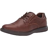 Nunn Bush Men's BAYRIDGE Plain Toe Lightweight Leather LACE-UP Oxford, Brown, 9.5 Wide