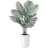 VIVATREES Palm Tree 5FT Artificial, 60in Tall Faux Palm Tree with 15.7 White Planter, Fake Potted Tree for Indoor & Outdoor Home Office Decor