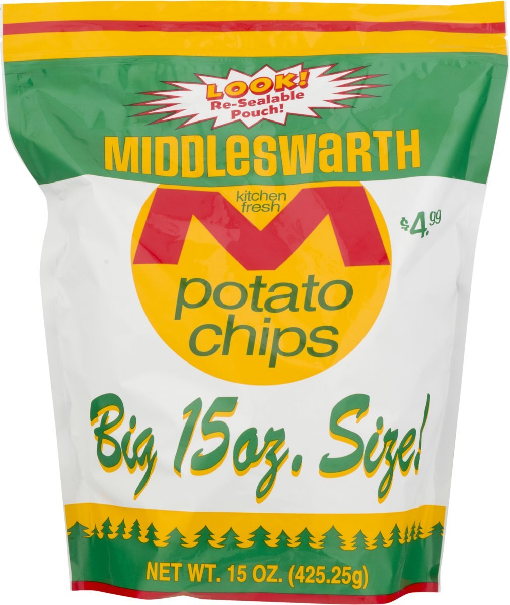 Middleswarth Chips, BBQ, 15Ounce (Pack of 2)