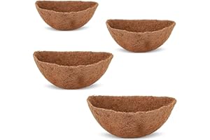 TITA-DONG 10 Inch Half Round Coco Liner, Coco Liner for Hanging Basket Wall Flower Basket, Coconut Fiber Planter Liners for Garden Planter Flower Pot