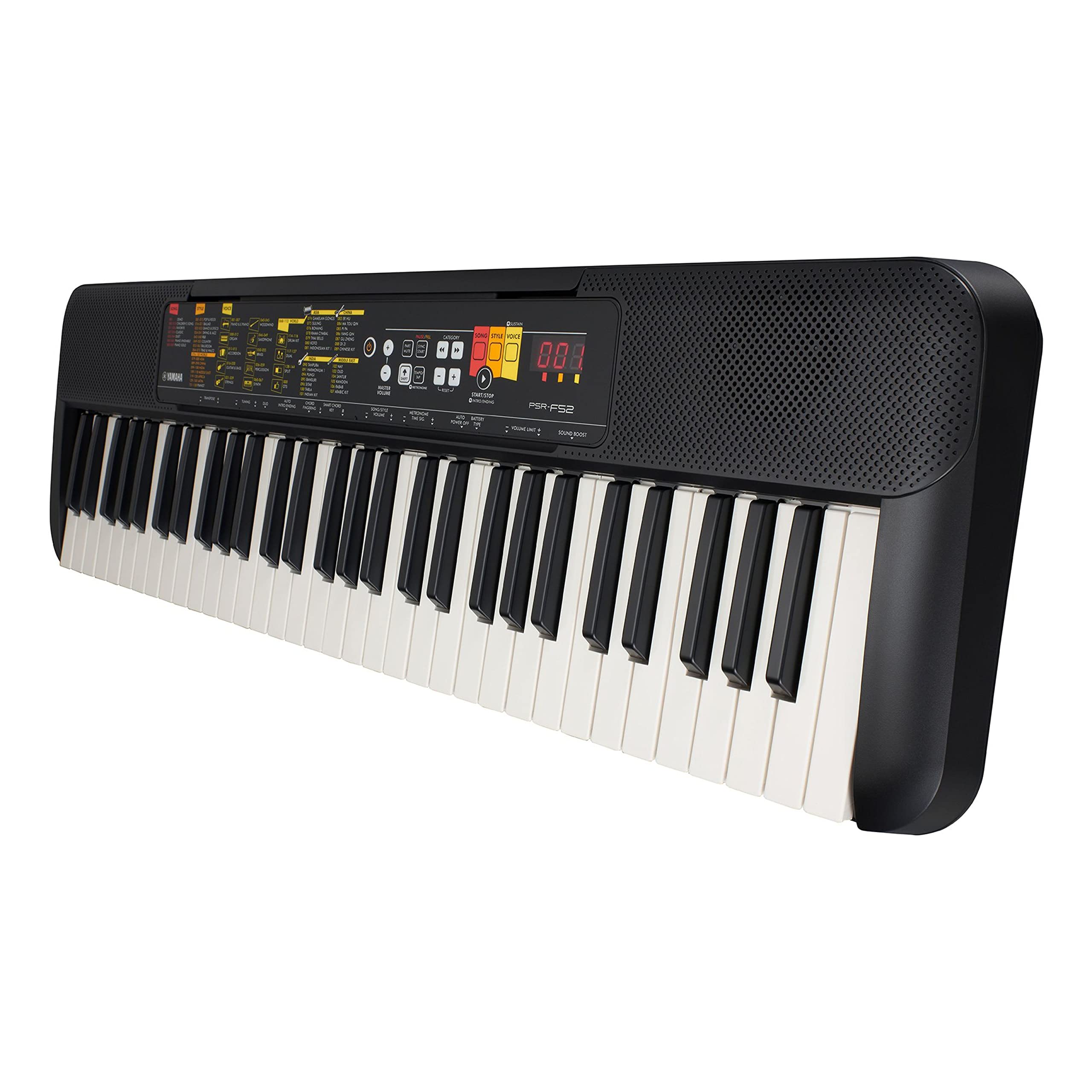 Yamaha PSR-F52 Digital Keyboard Black - Compact Digital Keyboard for Beginners with 61 Keys, 144 Instrument Sounds and 158 Accompaniment Styles