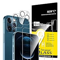 NEW’C 4 Pezzi, 2 x Pellicola Vetro Temperato per iPhone 12 PRO e 2 x Pellicola Vetro Protettiva Fotocamera Posteriore per iPhone 12 PRO -AntiGraffio – Ultra Resistente – Vetro Durezza 9H