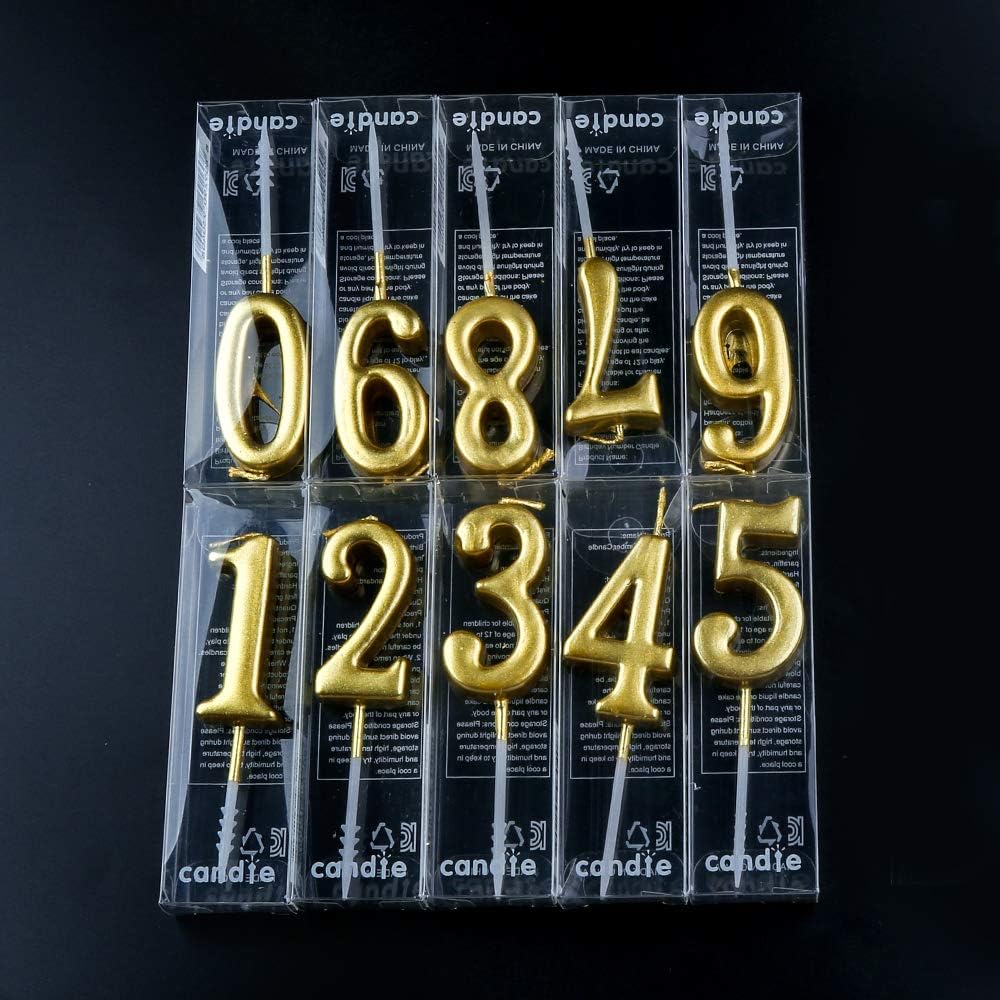 10pcs Number 0-9 Birthday Numeral Cake Candles + 1pcs Letter Happy Birthday Glitter Cake Topper Decoration Cake Number Digital Candles for Birthday Party Wedding - Image 4