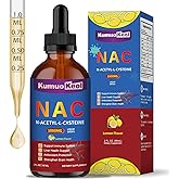 NAC 1000mg Drops, N-Acetyl Cysteine Liquid, with Quercetin and Zinc for Adults, Kids, Support Liver and Lung Function, Antioxidants, Immunity, Skin Health, 2 Fl Oz