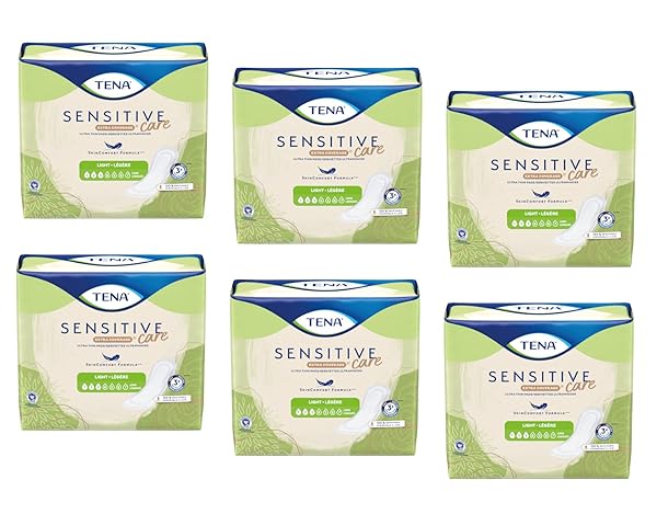 TENA INTIMATES EXTRA COVERAGE ULTRA THIN LIGHT BLADDER LEAKAGE PAD FOR WOMEN, LIGHT ABSORBENCY, LONG LENGTH, 6 PACK – 144 TOTAL