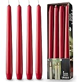 Luxurious 10" Red Taper Candles, 8 Pack Long Red Candlesticks for Creating a Bold and Vibrant Atmosphere - Dark Red Tapered Candles for Christmas, Holiday, Dinner - 8 Hour Burn Time