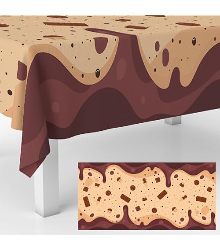 Mantel Rectangular De Galletas Con Chispas De Chocolate - 54 X 72 Pulgadas, Lavable, Impermeable, Para Bodas Y Fiestas