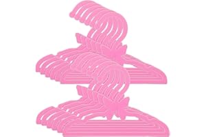 DRESS ALONG DOLLY Doll Clothes Hangers for American 18" Girl Dolls - Set of 12 Pink Butterfly Hangers