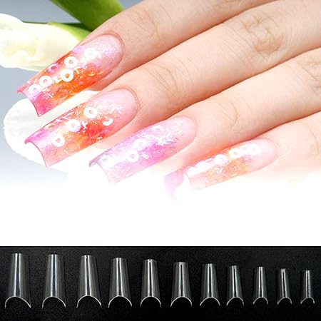 Amazon 透明ネイルチップ 500枚入り 10り つけ爪 ネイル用品 Diyネイル飾り デコレーション 無地 透明 オーバル 結婚式 パーティー デート 爪にピッタリ Bタイプ Tamanala ネイルチップ 通販