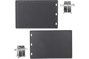 PETKAO 7524 Reversible Cast Iron Griddle for Weber Genesis Grill Parts 300 SER, Genesis E330, S330 E/S-320 Parts, BBQ Griddle