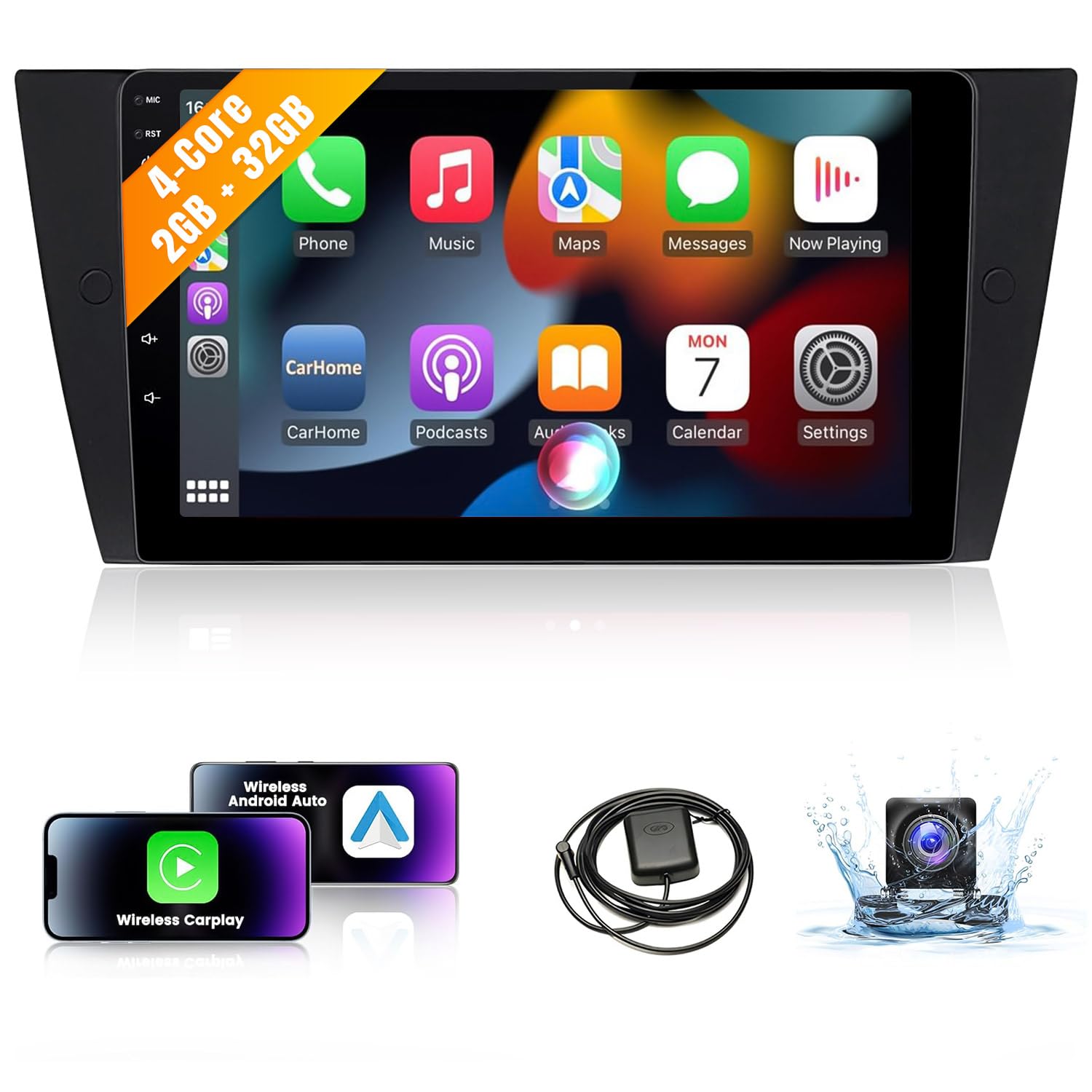 Photo 1 of Leadfan Car Stereo for BMW 3 Series 328i 335i 325i (E90 E91 E92 E93) 2005-2011, 9 inch IPS Touch Screen BMW Radio - Wireless Carplay & Android Auto with WiFi GPS Navi/BT/SWC + Backup Camera + CanBus