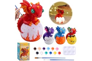 JMMICO Paint Your Own Dragon Lamp Craft Kit, Dragons Crafts DIY Night Light, Dragon Gifts for Boys Girls, Arts and Crafts for Kids Ages 6-14, Christmas Gifts, Stocking Stuffers for Kids