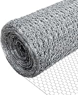VOUNOT Galvanized Hexagonal Chicken Wire Mesh Roll 1m x 25m 25mm