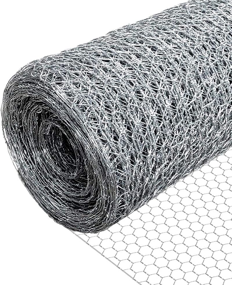 VOUNOT Galvanized Hexagonal Chicken Wire Mesh Roll 1m x 25m 25mm