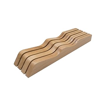 Amazon Com Anzirose In Drawer Knife Block Tray Beech Wood 7 Slot